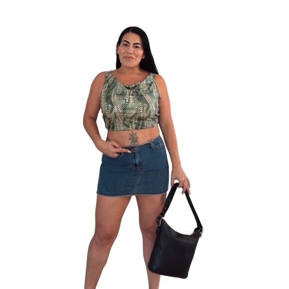 Vintage Y2K Sequin Tank Top 2XL Green Sparkle Party Made in USA fastival - Picture 7 of 7